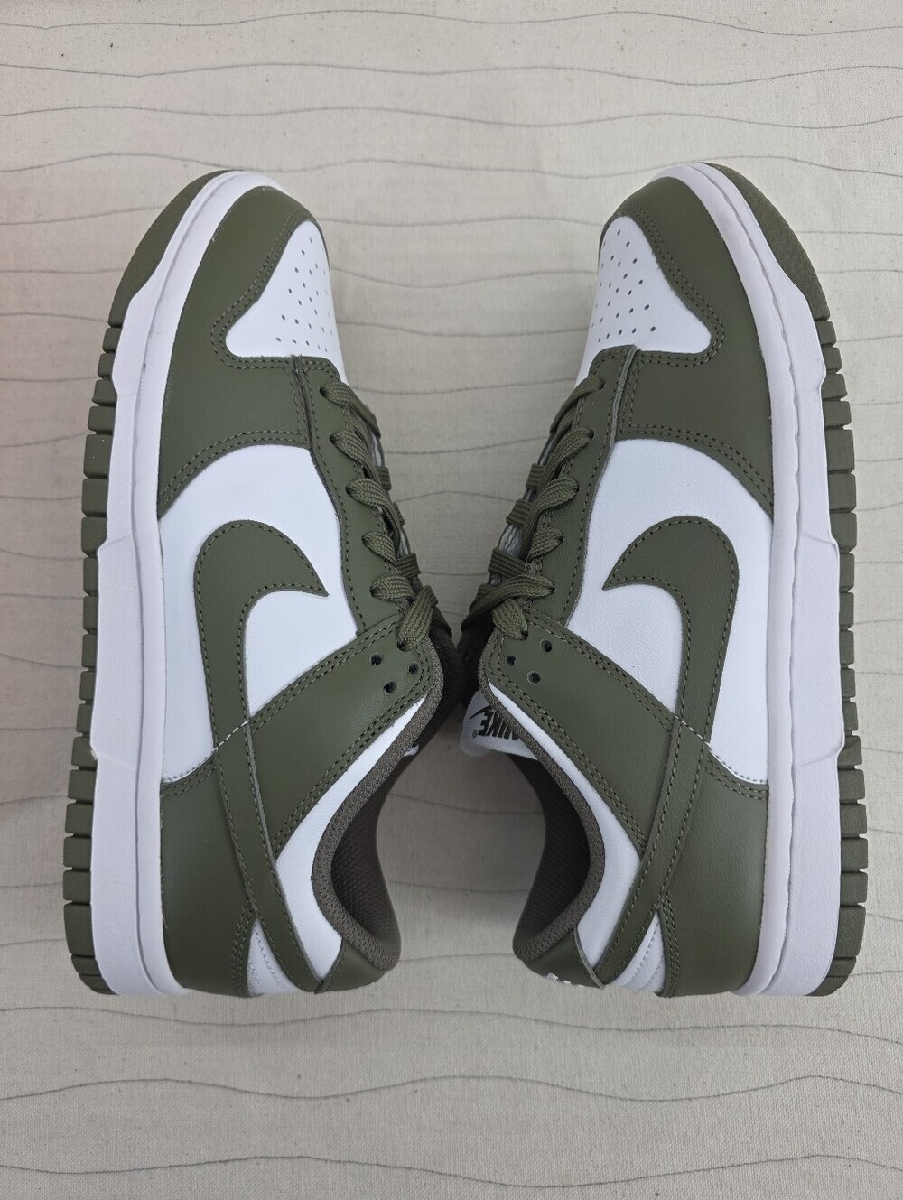 Nike Womens Dunk Low White And Medium Olive Sneakers Shoes DD1503-120 Size 7 - Picture 7 of 10